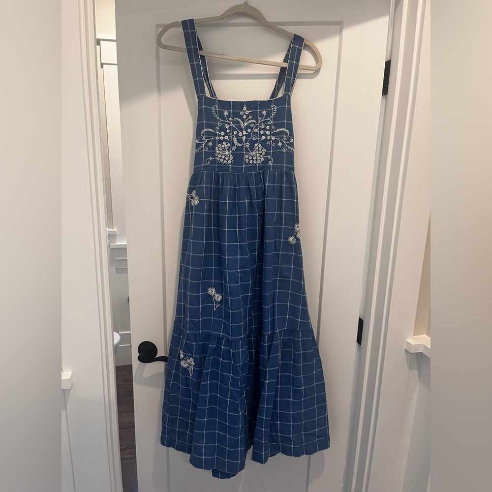 madewell embroidered midi dress